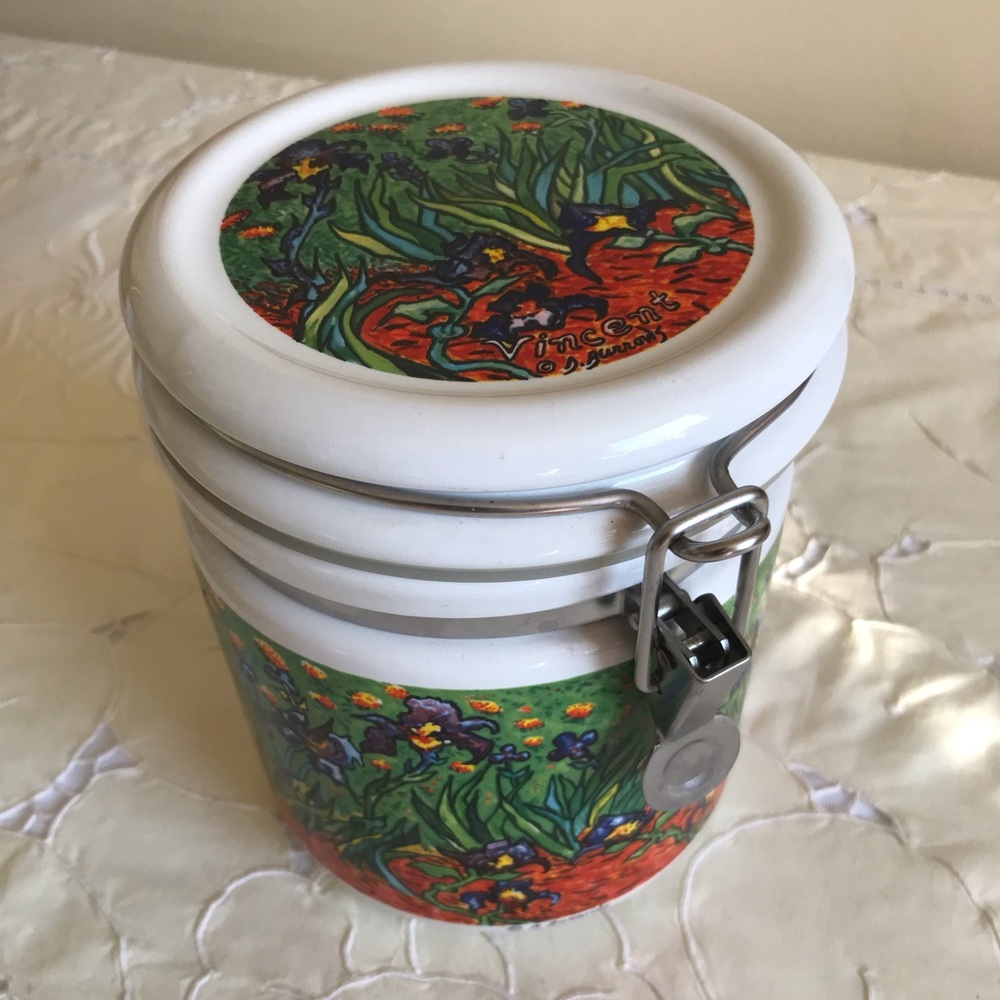 Canister Airtight Jar Vincent Van Gogh Irises Chaleur D. Burrow